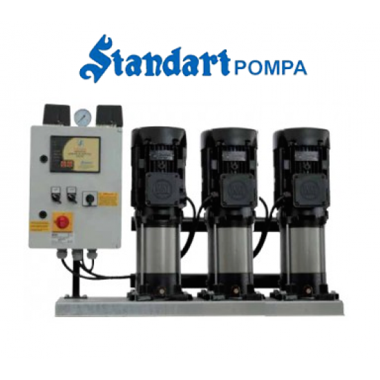 Standart Pompa TH 3xSBT-V 90/4  Üç Pompalı Dik Milli Kullanım Suyu Hidroforu